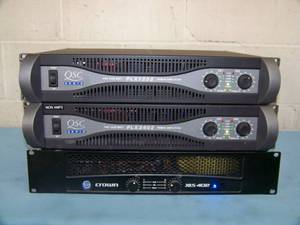 lot 96 image: Lot of Three (3) Pro Audio Amplifiers  Amps - As is condition (see notes)
