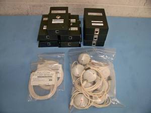 lot 113 image: Lot of Polycom HDX-Series Hanging Pro Audio Ceiling Microphones with Junction Boxes