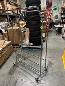 lot 49 image: Rolling Clothing and Shoe Rack