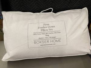 BOKSER HOME Firm Feather Down King Pillow Set