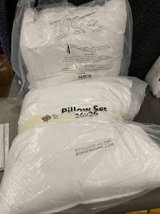 lot 21 image: Boxer Home Down Alternative Pillows  Set of 2 Euro 26x26