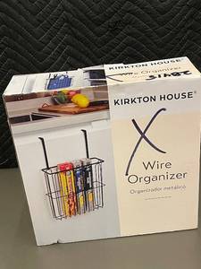 lot 36 image: Kirkton House Wire Organizer with Hooks - Metal Kitchen Storage Solution
