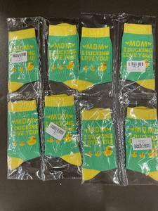 lot 40 image: Set of 8 Pairs Mom I Ducking Love You Novelty Socks