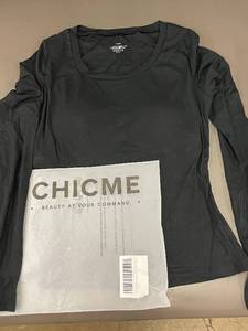lot 47 image: CHICME Womens Long Sleeve Ribbed Top, Size L