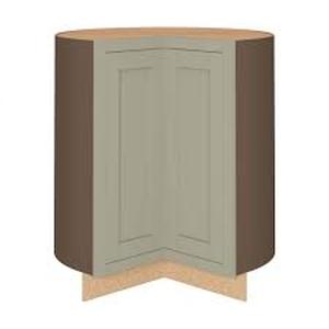lot 7 image: Hampton Bay Westfield Dusk Gray Shaker Stock Lazy Suzan Corner Base Kitchen Cabinet (36 in. W x 23.75 in. D)  Customer Returns see Pictures