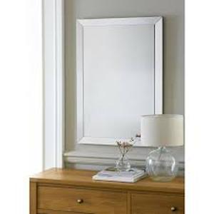 lot 37 image: Home Decorators Collection 24 in. W x 36 in. H Rectangular Plastic Framed Wall Bathroom Vanity Mirror in Silver (Screws Not Included)  Customer Returns see Pictures