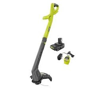 lot 45 image: RYOBI ONE 18V 10 in. Cordless Battery String TrimmerEdger with 2.0 Ah Battery and Charger  Customer Returns see Pictures