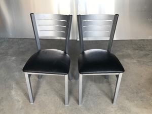 lot 3 image: 2 - Metal Framed Upholstered Dining Room Chairs