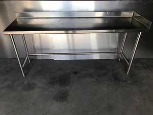 lot 4 image: stainless steel work table or prep table