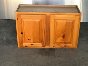 lot 5 image: 2 Door Wall Hanging Garage Cabinet with Shelving