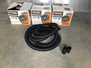 lot 15 image: 3 - RIDGID 2-12 in. x 20 ft. DUAL-FLEX Tug-A-Long Locking Vacuum Hose  (2 boxes have never been opened and 1 has)
