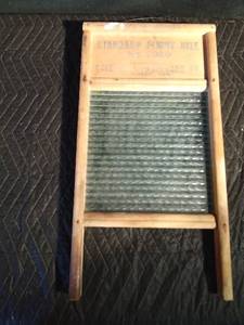 lot 43 image: Vintage glass washboard