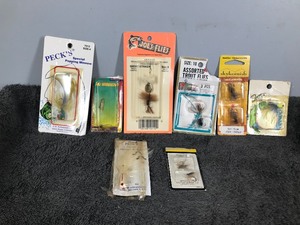 lot 210 image: Lot of Collectible Fly Fishing Lures and More in Original Packages