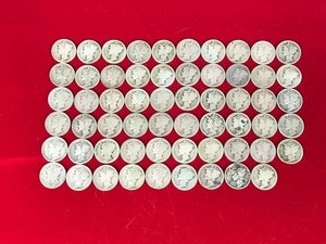 lot 223 image: Lot of 59 Mercury Silver Dimes