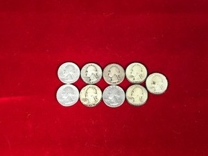 lot 226 image: Lot of 9 Washington Quarters (some silver)