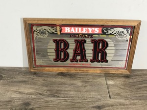 lot 244 image: Baileys Private Bar Always Open Wall Hanging Small Mirror