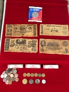 lot 249 image: Lot of Coins and Currency Notes