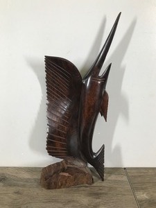 lot 252 image: Hand Carved Ironwood Sailfish