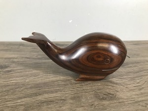 lot 256 image: Hand Carved Ironwood Whale Figurine