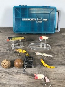 lot 273 image: Plano Tackle Box with Collectible Fishing Lures and More - see description for more info