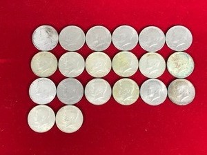 lot 296 image: Lot of 20 Kennedy Half Dollars - Some are Silver - See description for Dates