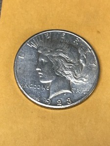 lot 308 image: 1923S Silver Peace Dollar Coin