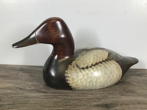 lot 322 image: Red Head Collectible Wood Duck Decoy with Signature on bottom
