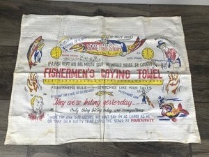 lot 344 image: Vintage Fishermans Crying Towel Cotton Dish Hand Towel