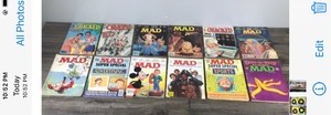 lot 370 image: 9 MAD Magazines - 1 Marvel Crazy Magazine & 2 Cracked Magazines (Comics)