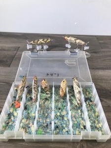 lot 383 image: Lot of 7 Collectible Custom Made Fishing Lures with Artists Signature on the Bottom