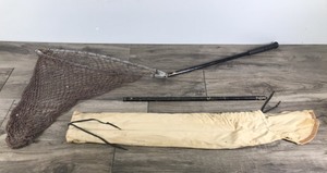 lot 389 image: Vintage Fold Out Fishing Net with 2 Handles for Extra Length