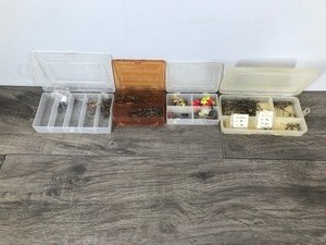 lot 397 image: 4 Small Plastic Tackle Boxes with Tackle