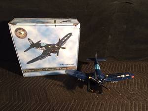 lot 151 image: Replica of a fire bomber F4U-4 Corsair plane on stand and in original box