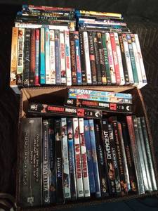 lot 461 image: 2 boxes of DVDs including some blue ray and some new