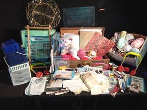 lot 458 image: Lot of yarn, needle point and other  craft items