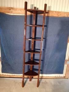 lot 144 image: 6 Tier wood corner shelf