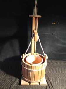 lot 108 image: Wooden wishing well planter