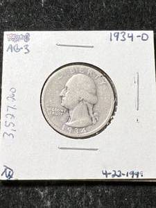 1934-D US WASHINGTON QUARTER