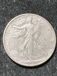 lot 15 image: 1940 US WALKING LIBERTY HALF DOLLAR