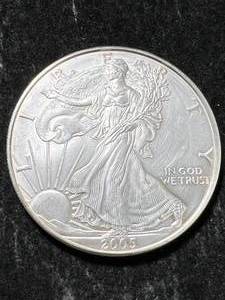 lot 37 image: 2005 AMERICAN SILVER EAGLE 1 TROY OZ .999 FINE SILVER