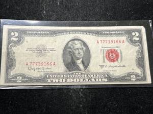 lot 73 image: 1953C US RED SEAL $2 BILL
