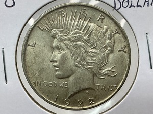 lot 8 image: 1922-D Peace Dollar