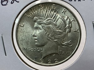 lot 62 image: 1922-D Peace Dollar