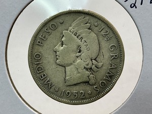 lot 75 image: 1952 Domm. Rep. 12 Peso