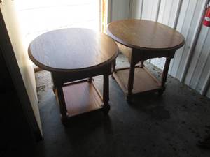 lot 23 image: Matching pair of end tables...