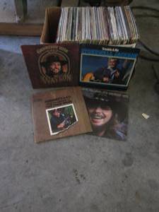 lot 33 image: Box filled with vinyl record albums...