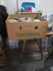lot 64 image: Lot of kitchen ware, a vintage tabl...