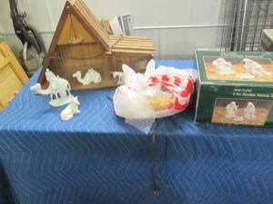 lot 79 image: Christmas lights and nativity sets...