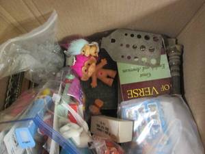 lot 153 image: Lot of stamps, collector toys, patc...