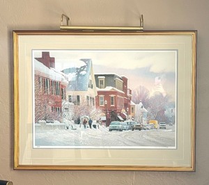 lot 26 image: Woodstock Village in Snow Limited Edition Print by Neil Drevitson